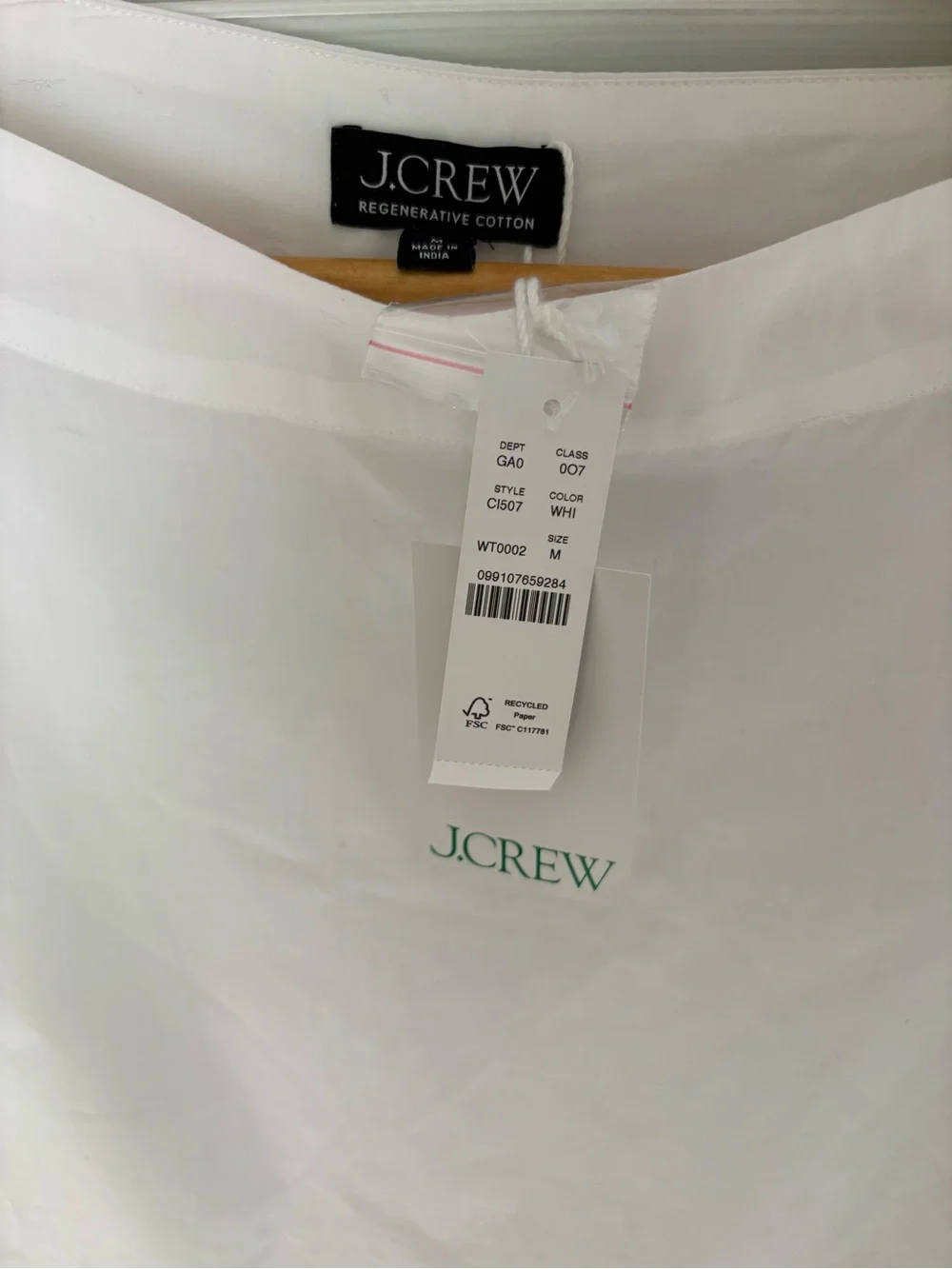 J. Crew White Button-Down Cotton Blouse